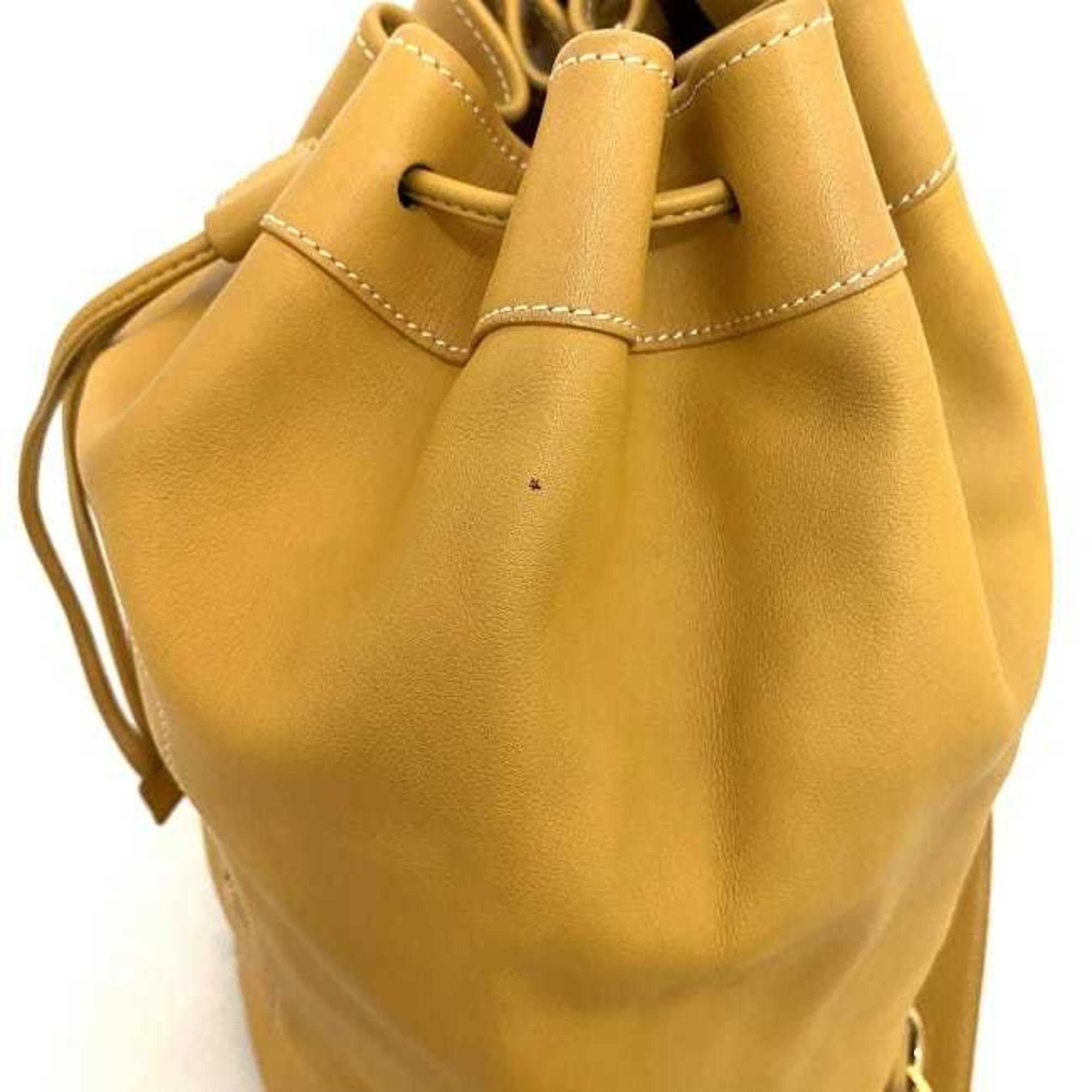 LOEWE Duffle Bag Camel Gold Anagram Leather GP Bucket Ladies