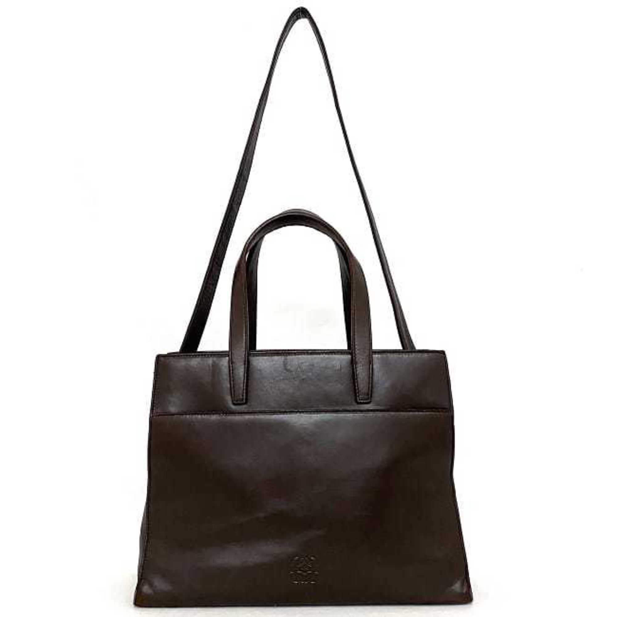 LOEWE 2way bag brown anagram handbag nappa leather tote shoulder ladies