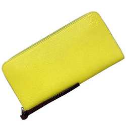 LOEWE Round Long Wallet Yellow Bordeaux Anagram Leather Ladies