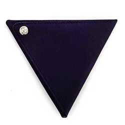 LOEWE Coin Case Purple Silver Triangle Leather Purse Ladies Wallet Accessory Compact