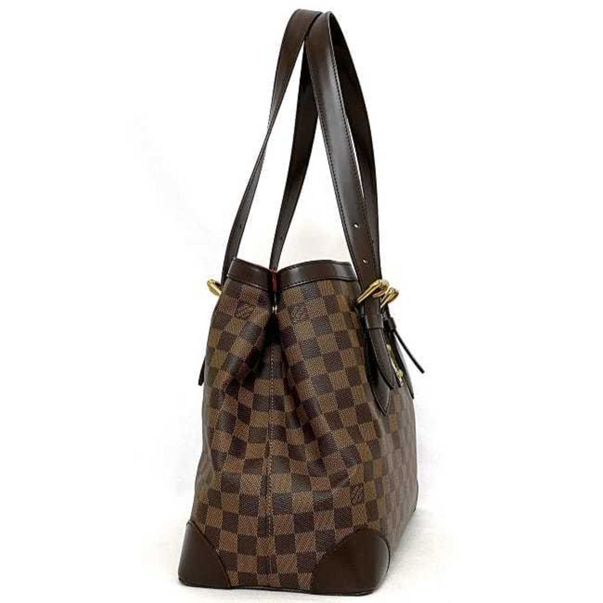 Louis Vuitton Tote Bag Hampstead GM Brown Gold Damier Ebene N51203 Canvas Leather TH0095 LOUIS VUITTON