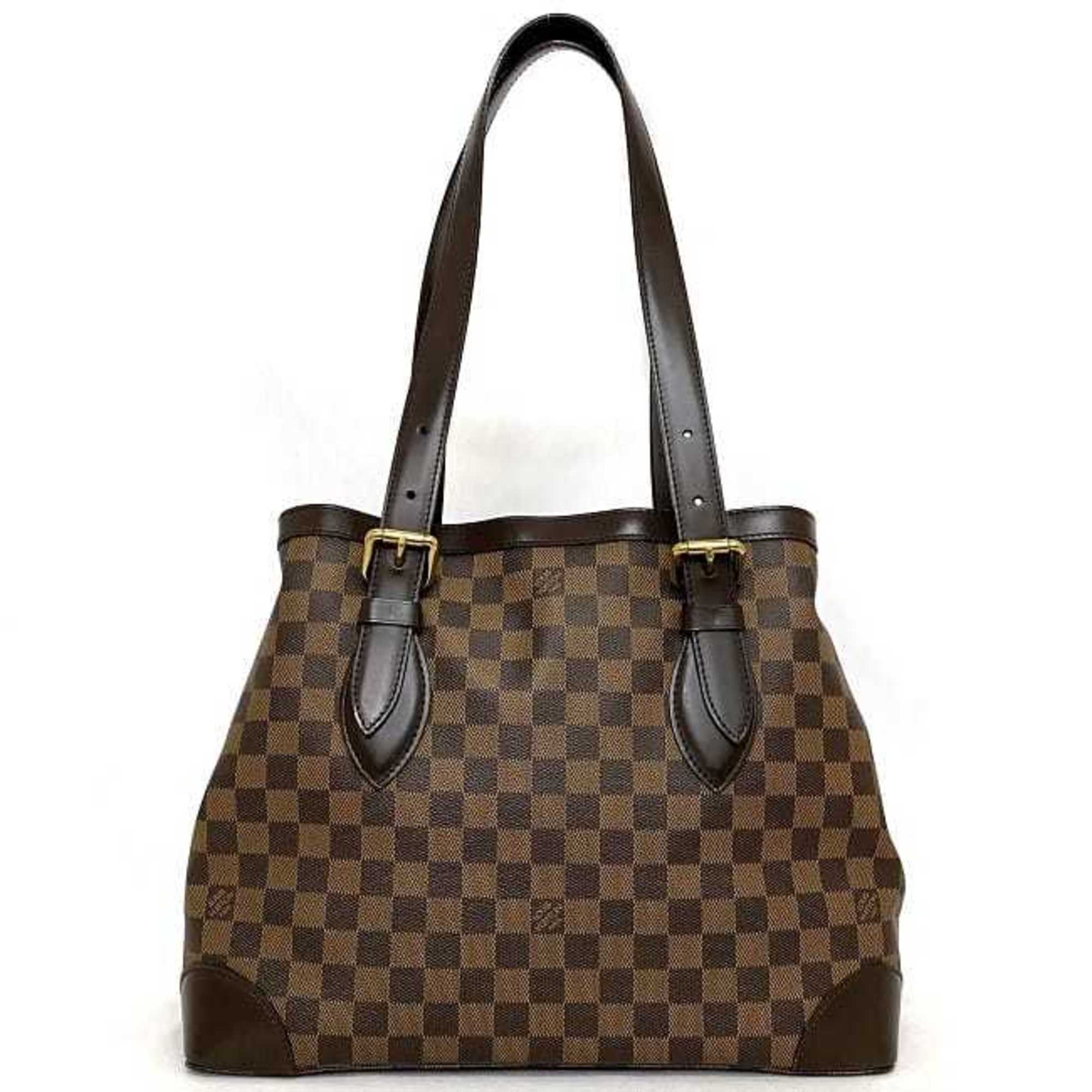 Louis Vuitton Tote Bag Hampstead GM Brown Gold Damier Ebene N51203 Canvas Leather TH0095 LOUIS VUITTON