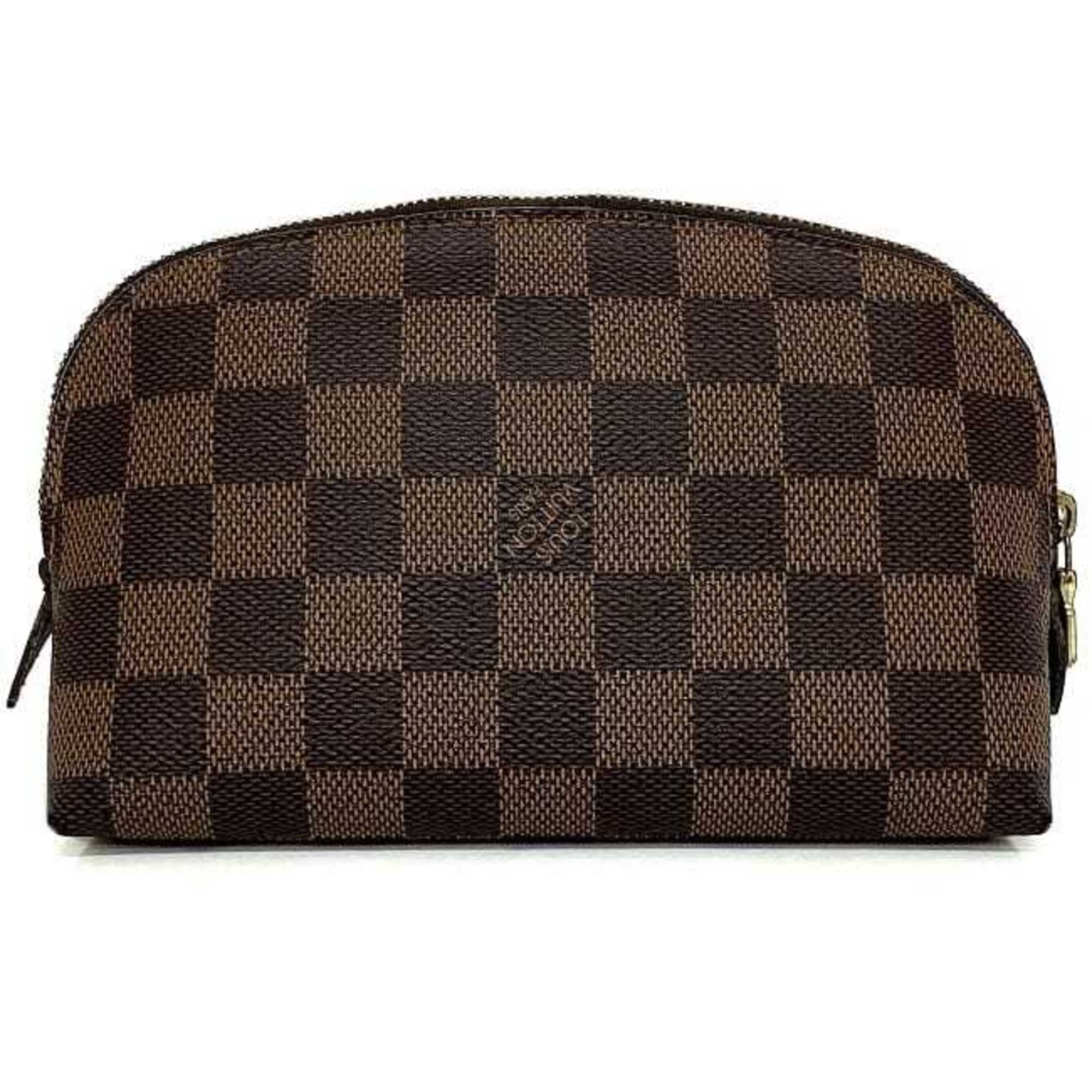 Louis Vuitton Pouch Pochette Tick Brown Gold Damier Ebene N47516 Canvas SR5115 LOUIS VUITTON