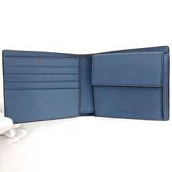 Michael Kors Bifold Wallet Blue Light 36R3LCOF3U Folding Leather MICHAEL KORS Stripe Patchwork Stitch Ladies