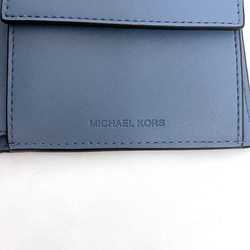 Michael Kors Bifold Wallet Blue Light 36R3LCOF3U Folding Leather MICHAEL KORS Stripe Patchwork Stitch Ladies