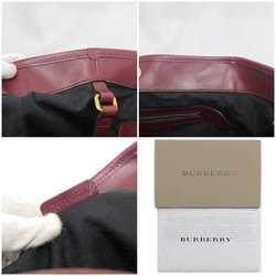Burberry Tote Bag Beige Red Mega Check Canvas Leather BURBERRY Ladies