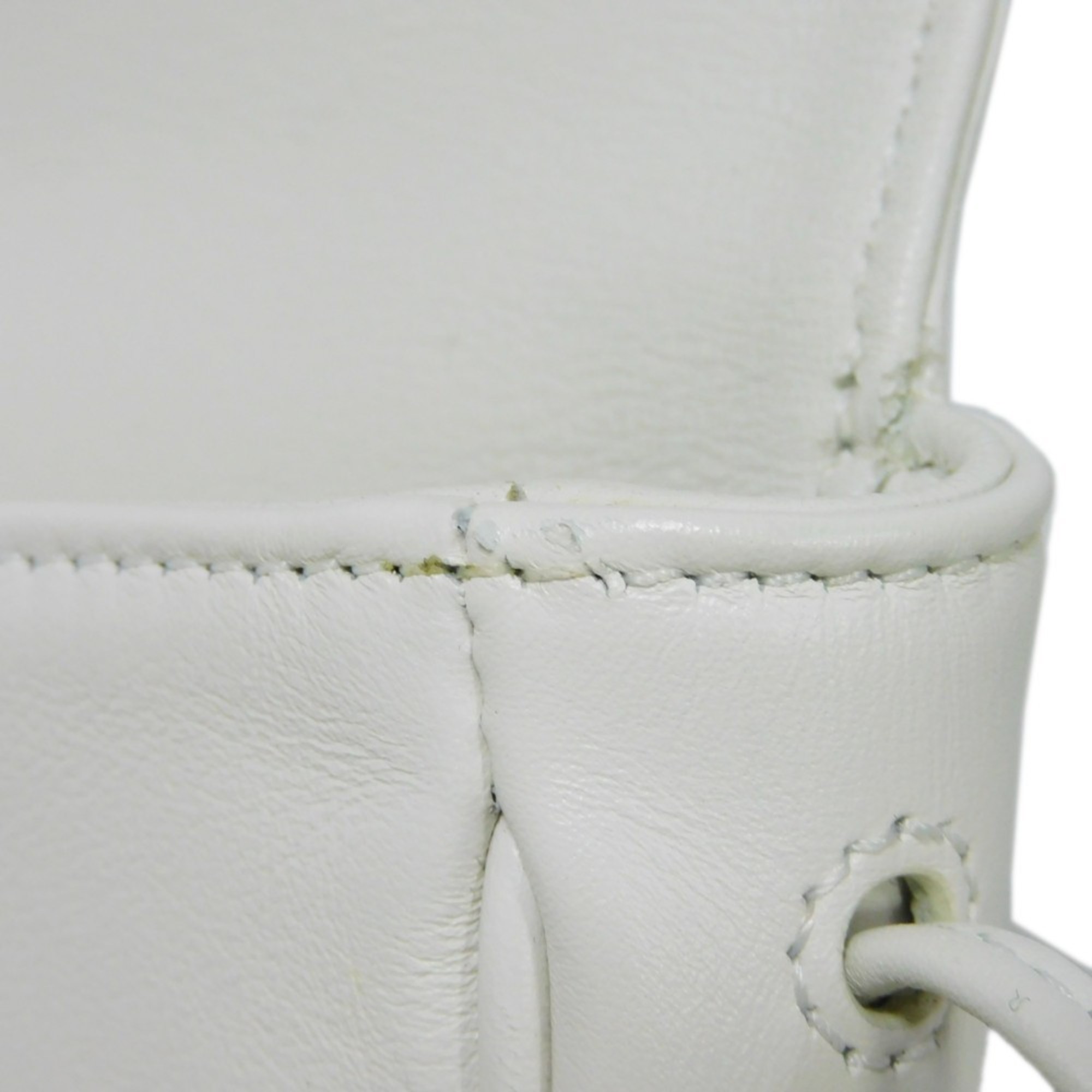 CELINE Shoulder Bag Logo Print Triangle Crossbody Smooth Muffler/Scarf Skin White 195903DCS.01BC Women's