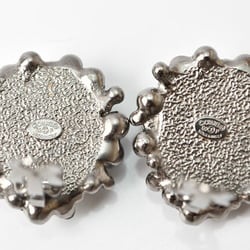 CHANEL Earrings Coco Mark CC Rhinestone Gunmetal Black