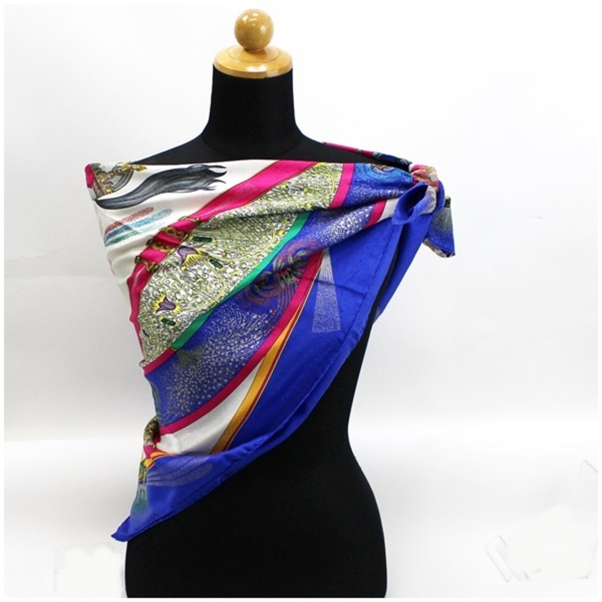 Hermes Silk Scarf Muffler Carre 90 "FEUX DARTIFICE" Flame of Craftsmanship Multicolor HERMES Ladies Tapestry