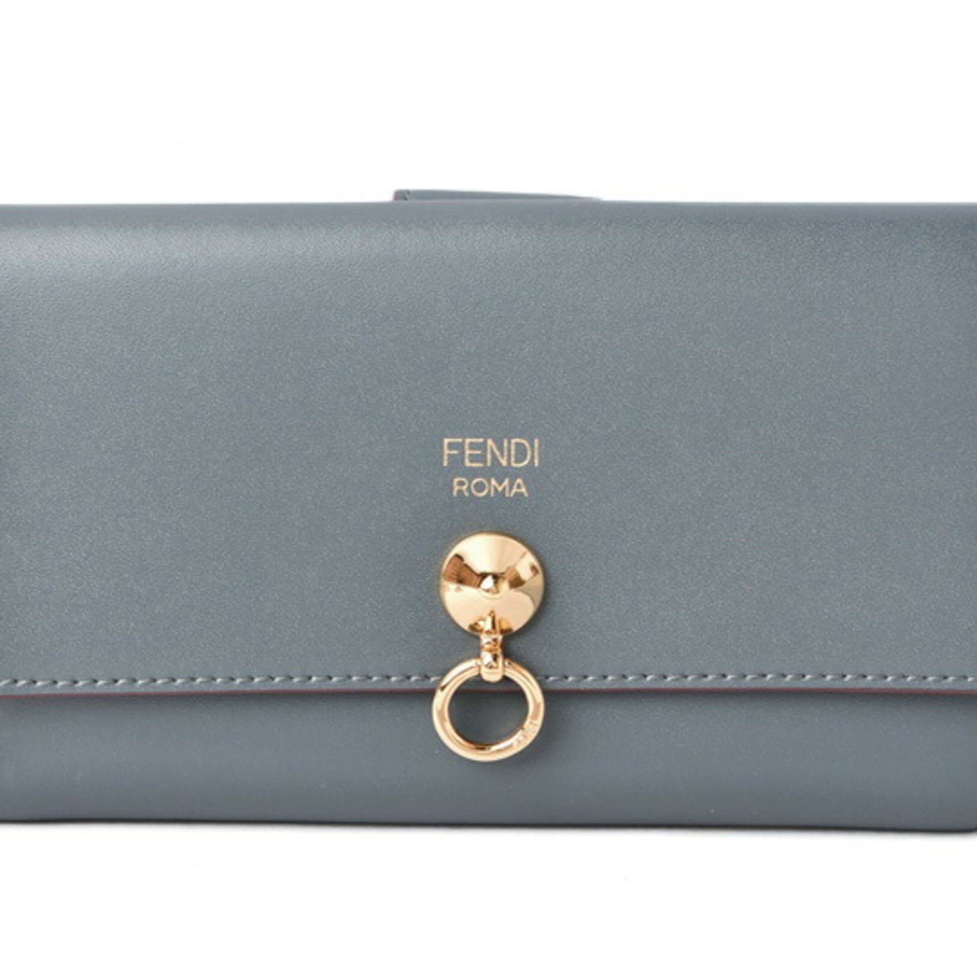 Fendi Wallet Medium FENDI Folding BY THE WAY Calf Leather Blue 8M0383