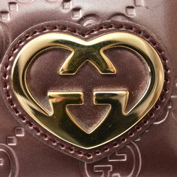 Gucci Wallet GUCCI Long GG Pattern Heart Shape Interlocking G Metallic Burgundy 251861