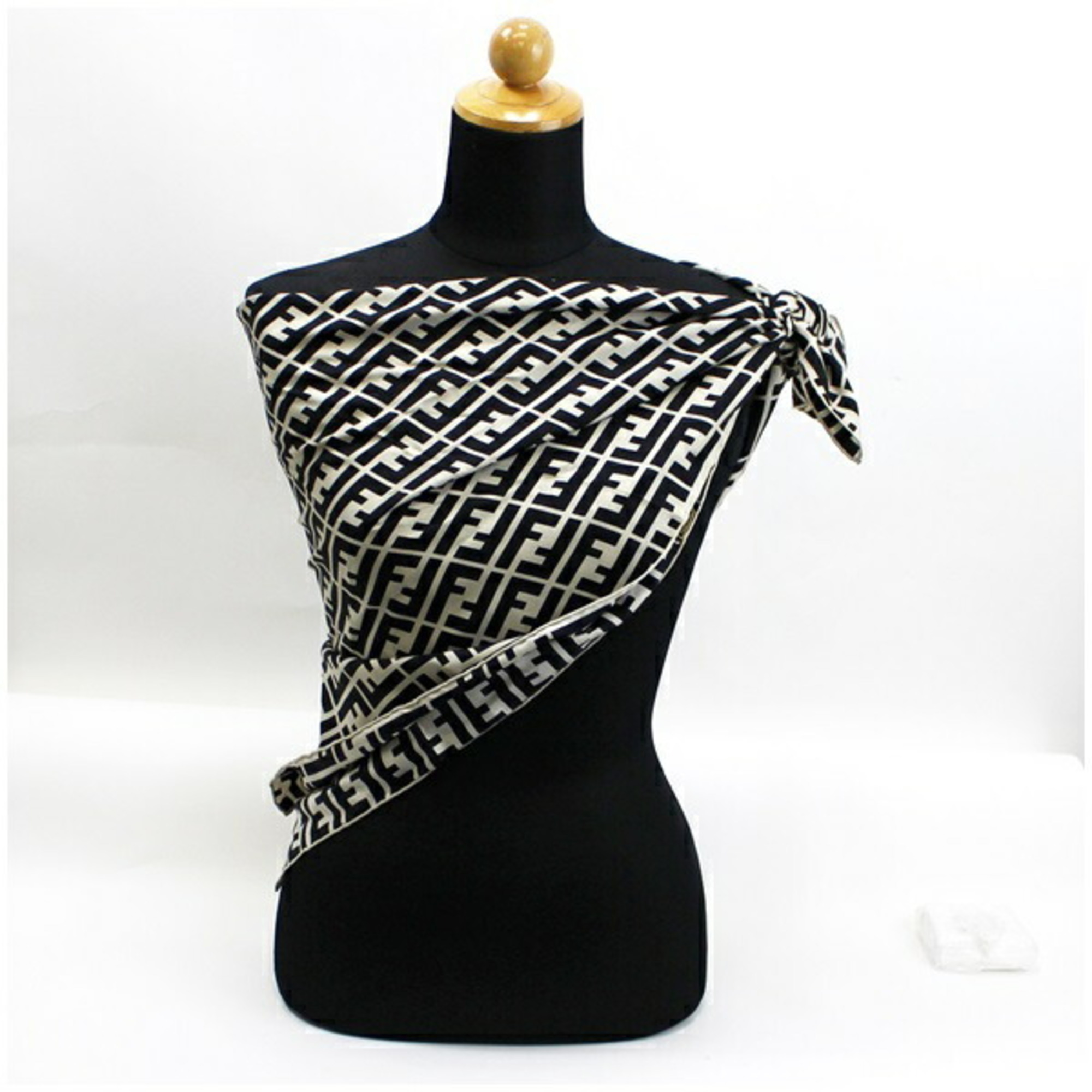 FENDI Silk Scarf Muffler Zucca Pattern Black x Beige Ladies | eLADY  Globazone
