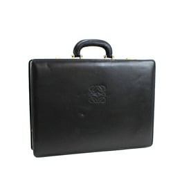 LOEWE Anagram Attaché Case Trunk Leather Black Men's Bag Dial Type