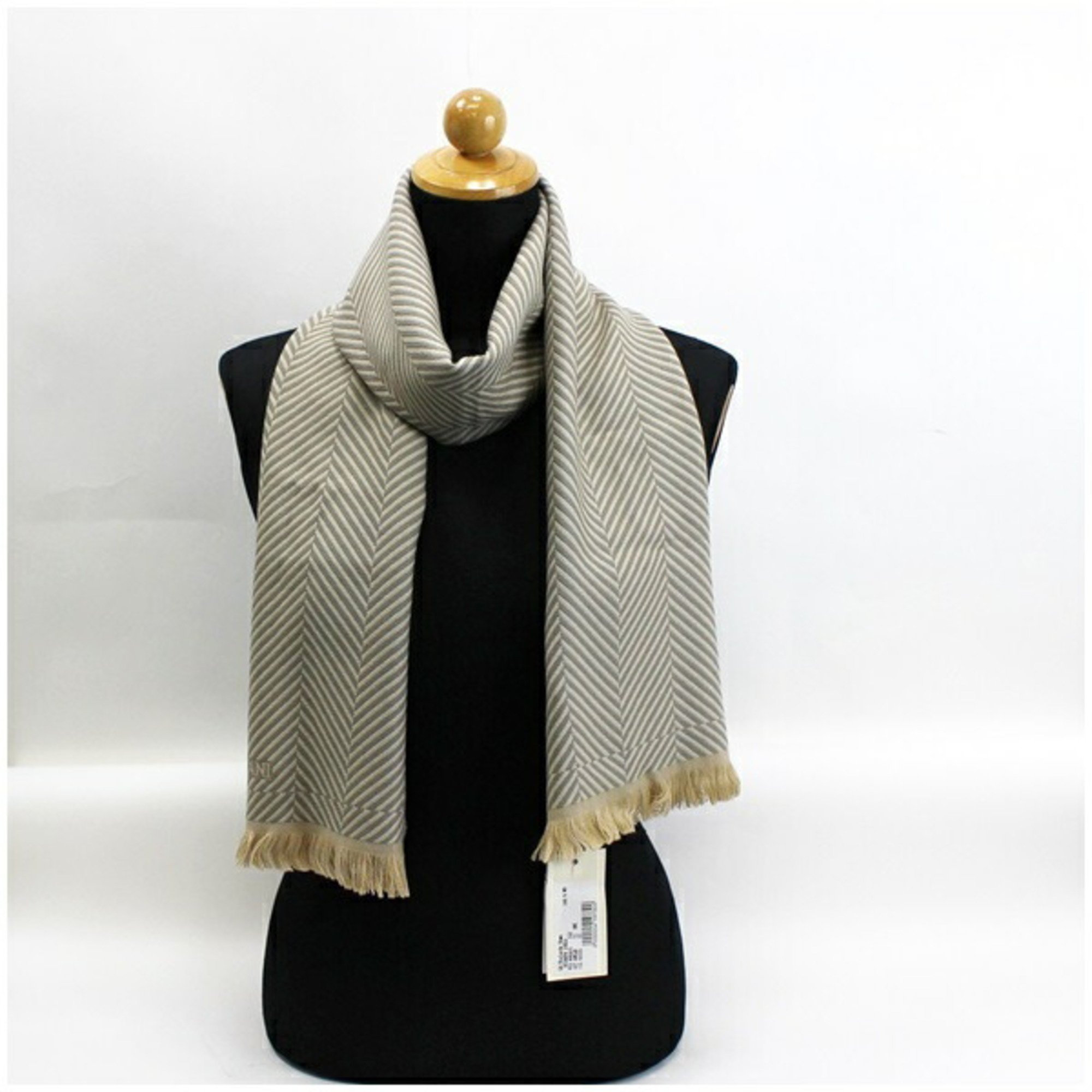 Giorgio Armani Wool Muffler Stole Beige 156 x 36 cm GIORGIO ARMANI Men's Women's