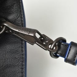 Bottega Veneta Clutch Bag Second BOTTEGA VENETA Document Case with Strap Intrecciato Black Blue