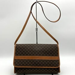 CELINE Macadam Pattern Shoulder Bag Crossbody Brown PVC Ladies Fashion Vintage USED