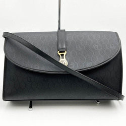 Christian Dior Honeycomb Pattern Shoulder Bag Black PVC Women's Fashion USED