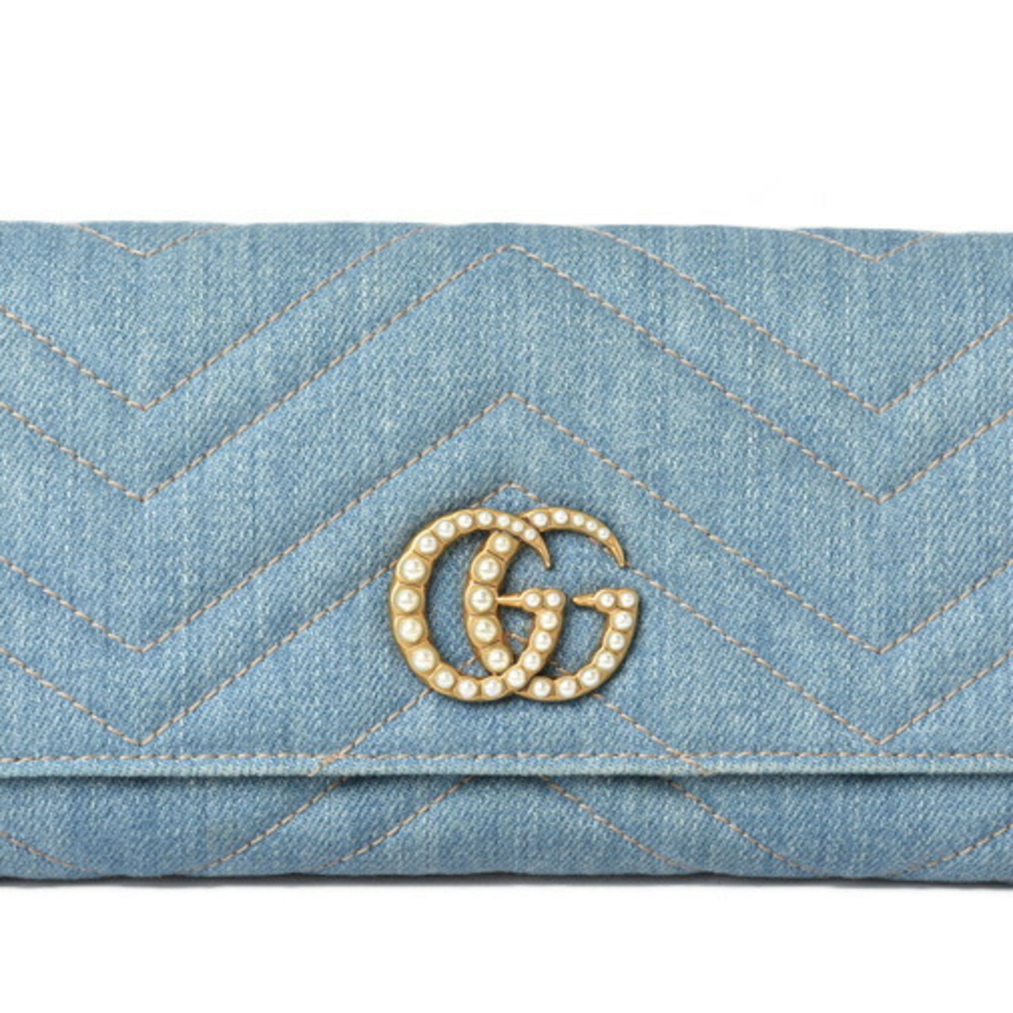 Gucci Wallet GUCCI Long Continental GG MARMONT Marmont Chevron Quilted Leather 443436