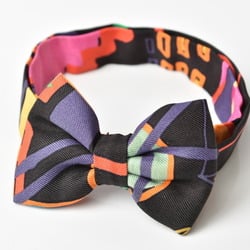 Hermes Bow Tie HERMES Ribbon Bag Charm Black Purple Multi