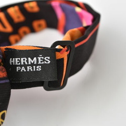 Hermes Bow Tie HERMES Ribbon Bag Charm Black Purple Multi