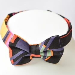 Hermes Bow Tie HERMES Ribbon Bag Charm Black Purple Multi