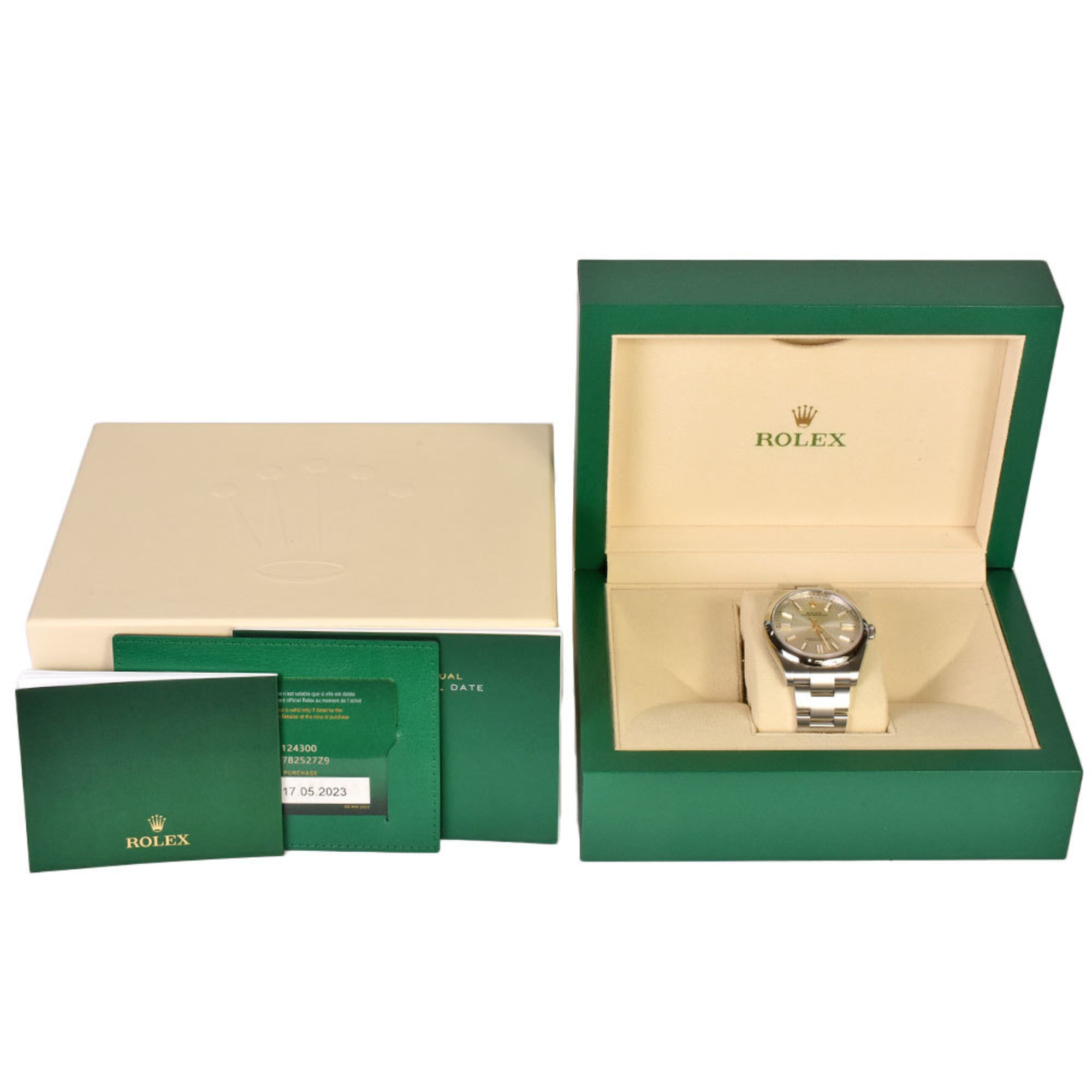 Rolex Oyster Perpetual 124300 SS Random Serial Men's Automatic Watch Silver Dial