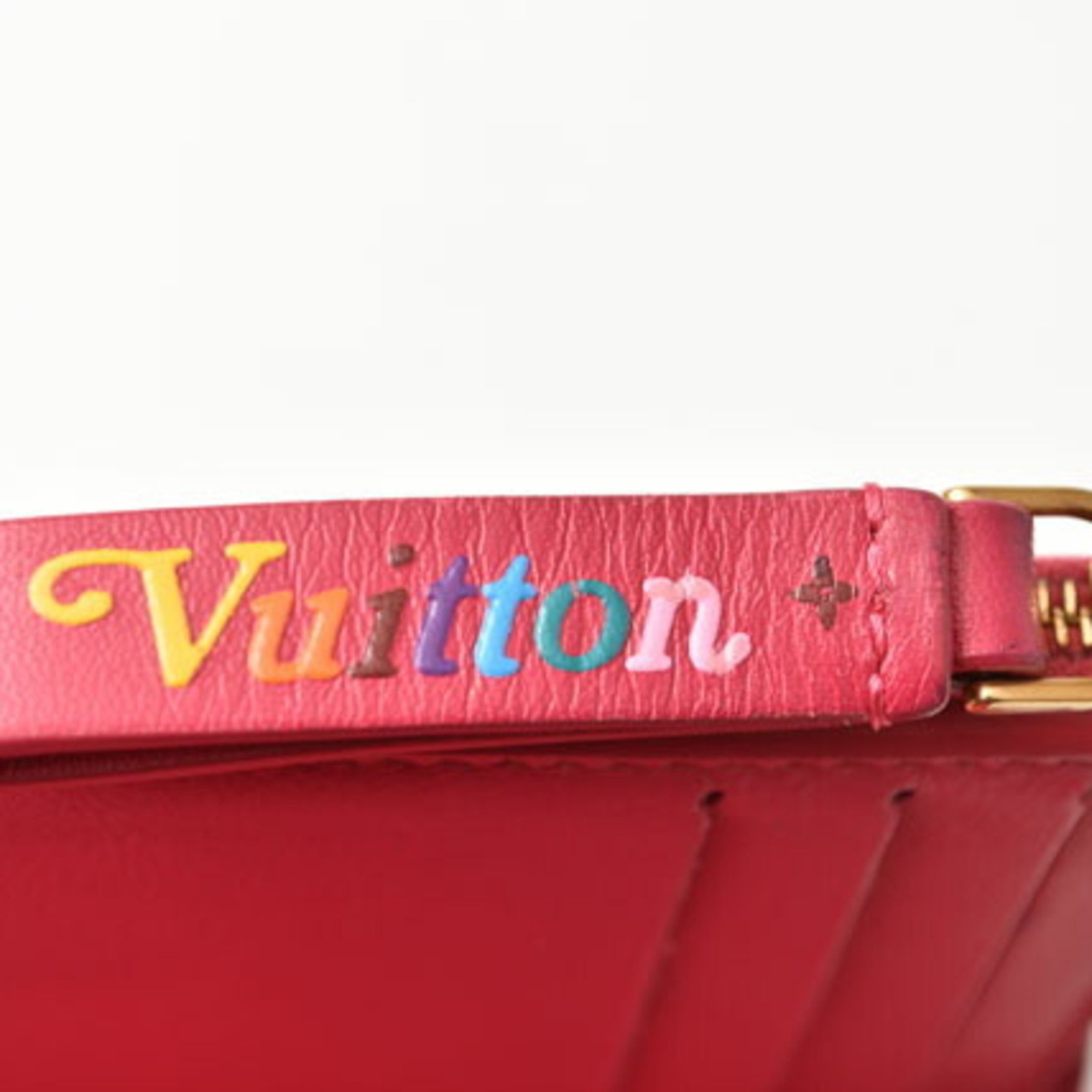 LOUIS VUITTON Wallet Trifold New Wave Compact Women's Leather Freesia M63821