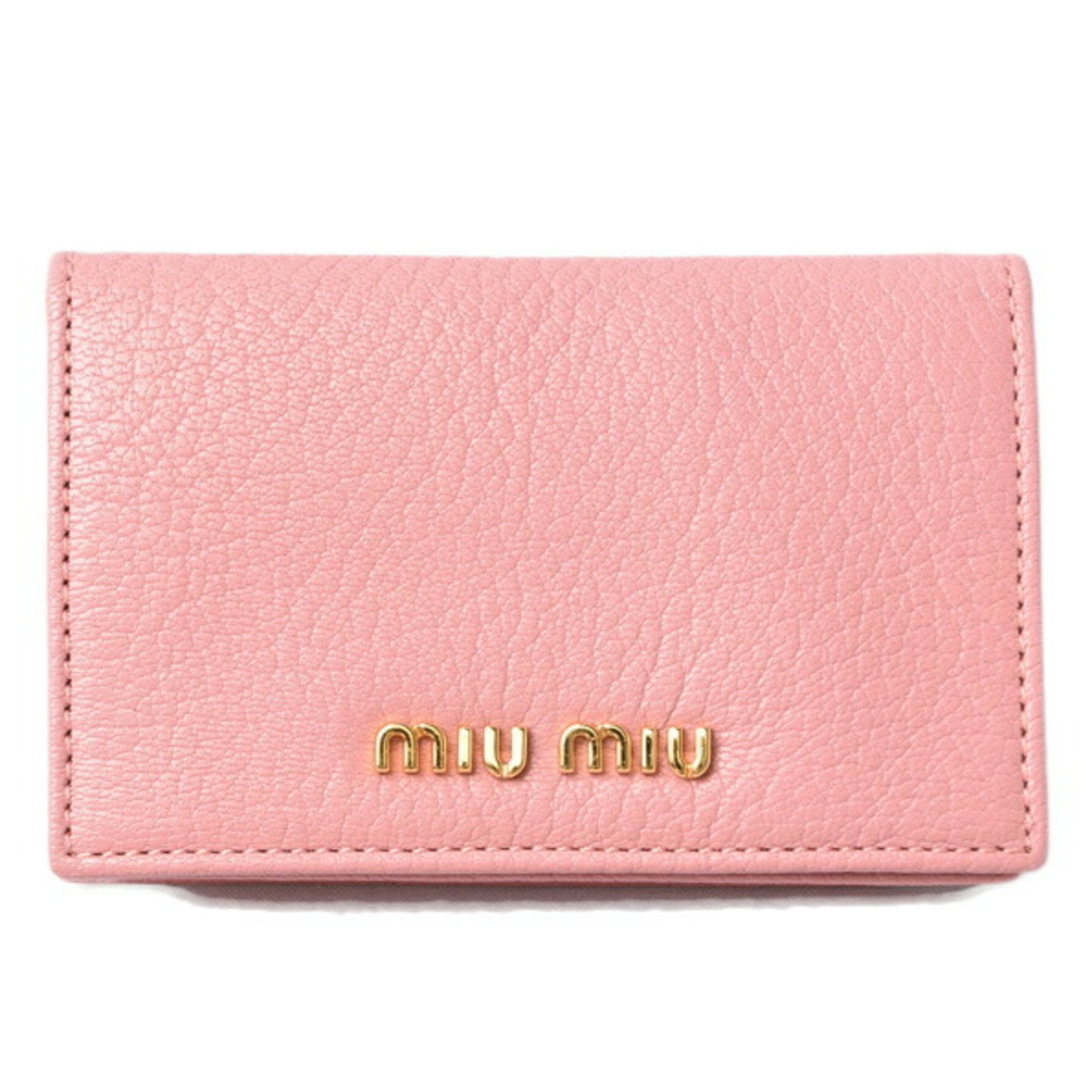 Miu Miu Miu card case coin business holder miumiu 5M1122 MADRAS ROSA Rose