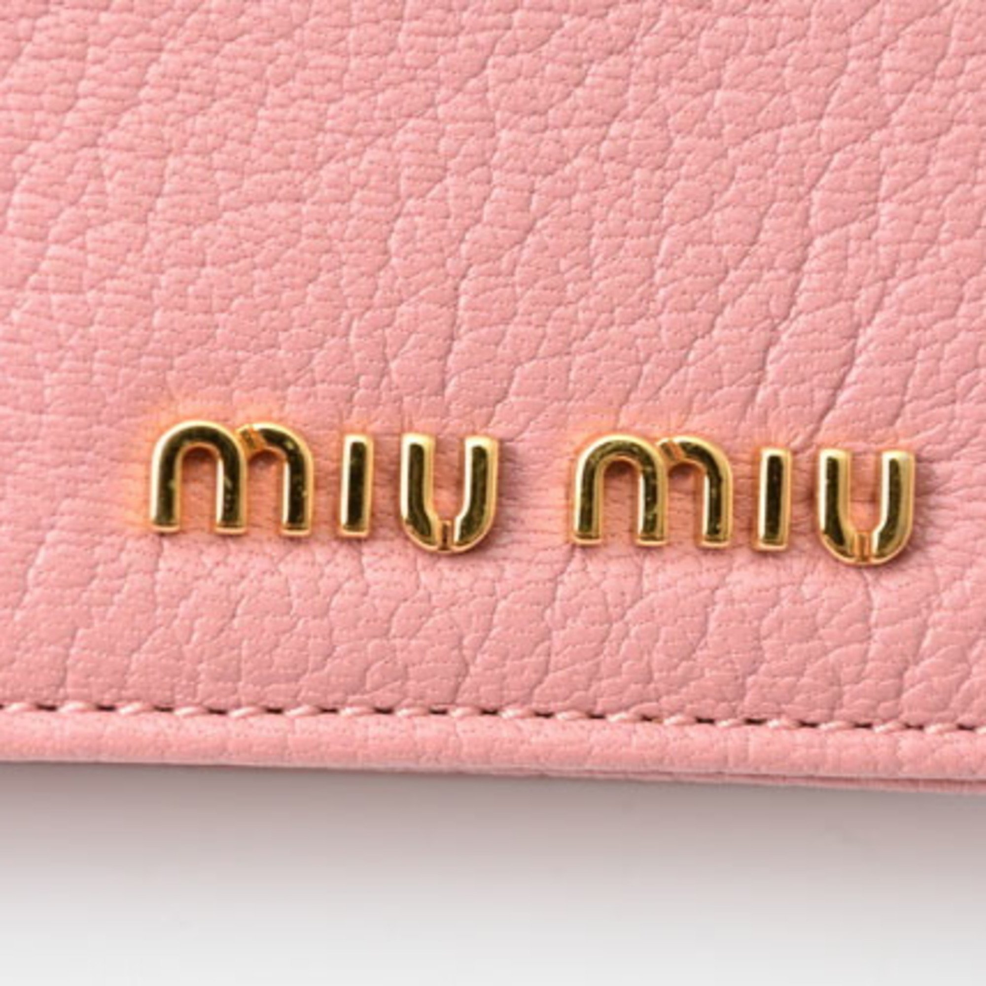 Miu Miu Miu card case coin business holder miumiu 5M1122 MADRAS ROSA Rose