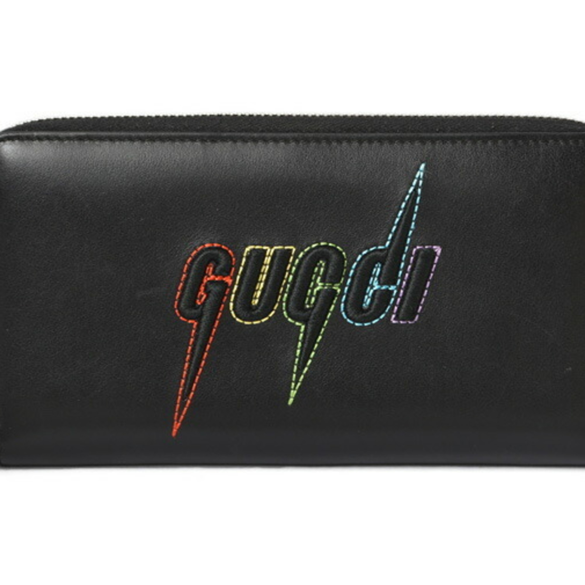 Gucci Wallet Unisex GUCCI Long Round Blade Black 597677
