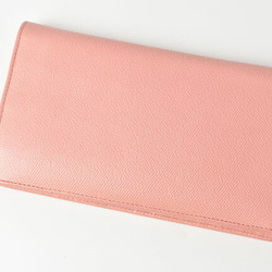 CHANEL Wallet Long Here Mark Button Motif Leather Rose A20904