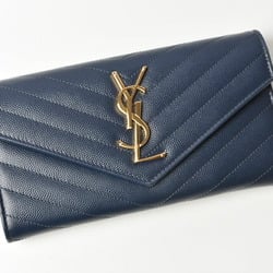 Yves Saint Laurent Saint Laurent Paris Wallet SAINT LAURENT PARIS Long Dark Navy 372264 BOW01 4128 Outlet