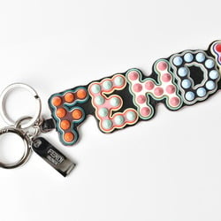 FENDI Keychain Keyring Bag Charm Motif Rubber Leather Multicolor
