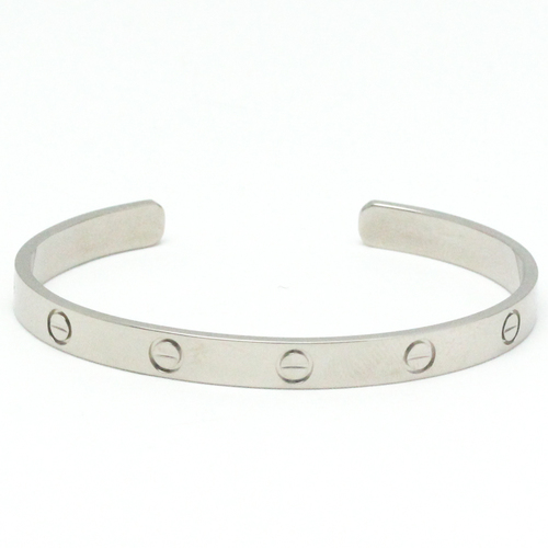 Cartier Love Bracelet Open Bangle White Gold 18K No Stone Bangle