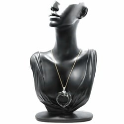 Tiffany TIFFANY&Co. Crystal Heart Long Necklace 76cm K18 YG Yellow Gold 750