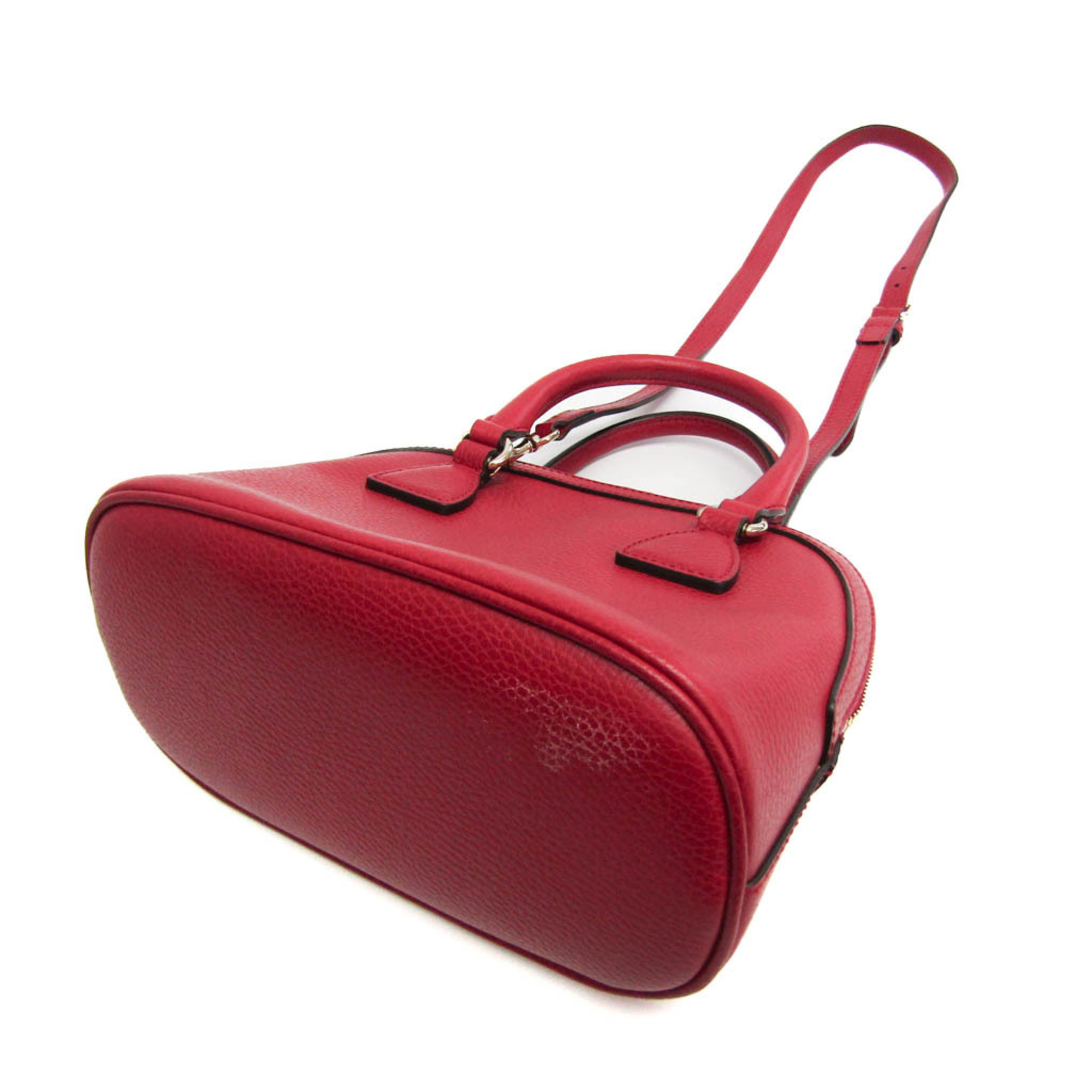 Gucci 449661 Women's Leather Handbag,Shoulder Bag Red Color