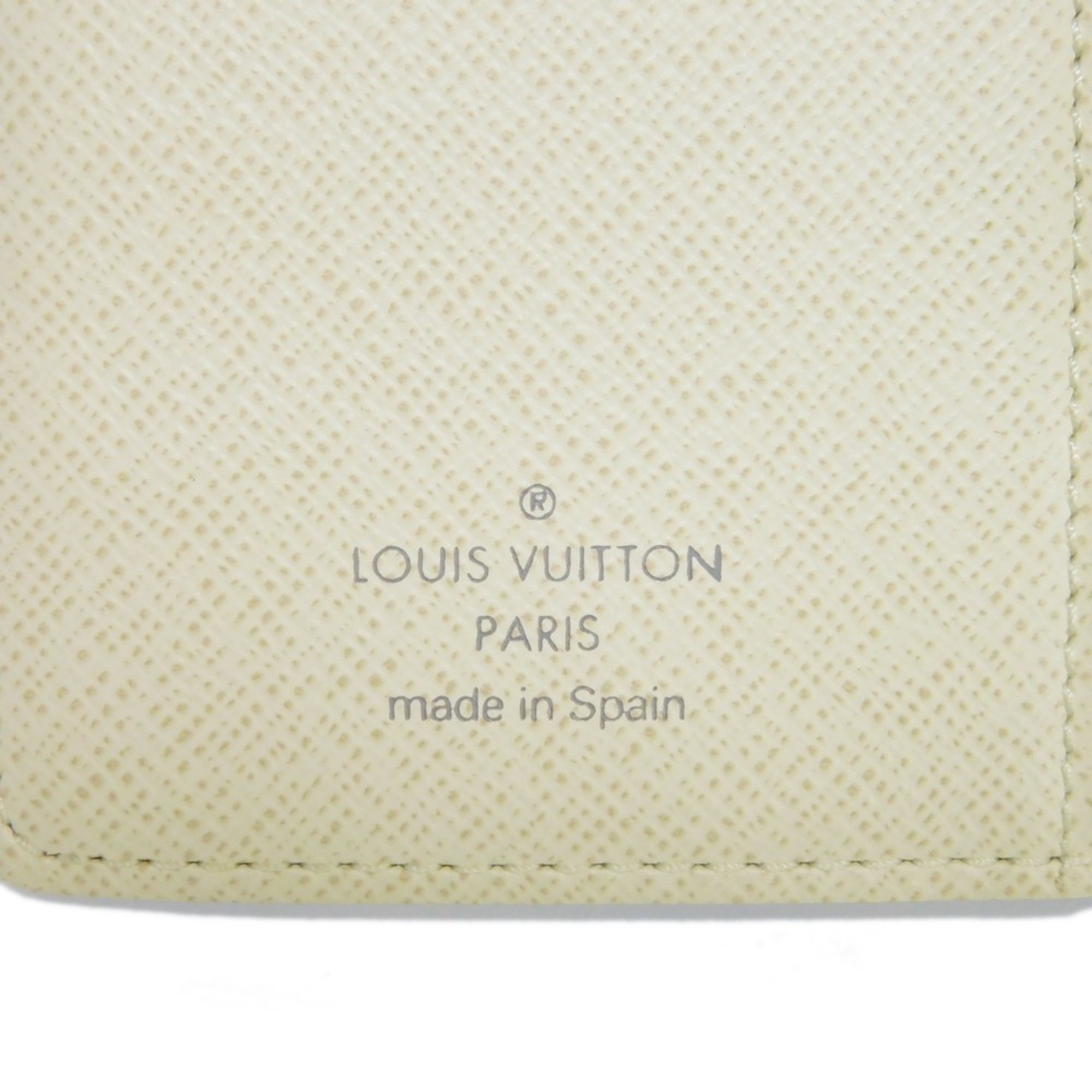 LOUIS VUITTON Notebook Cover Agenda PM Logo White Diary 6 Hole Damier Azur Ivory R20706 Men Women