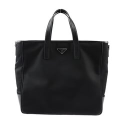 PRADA Prada tote bag 2VG064 nylon leather black silver hardware 2WAY shoulder triangle logo