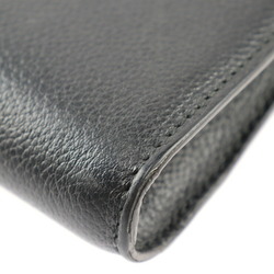 BALENCIAGA Ghost Phone Holder Shoulder Bag 618868 Leather Black Silver Hardware Smartphone Case Pochette