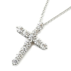TIFFANY&Co. Tiffany Pt950 Platinum Medium Cross Diamond Necklace 60007330 3.7g 41cm Ladies