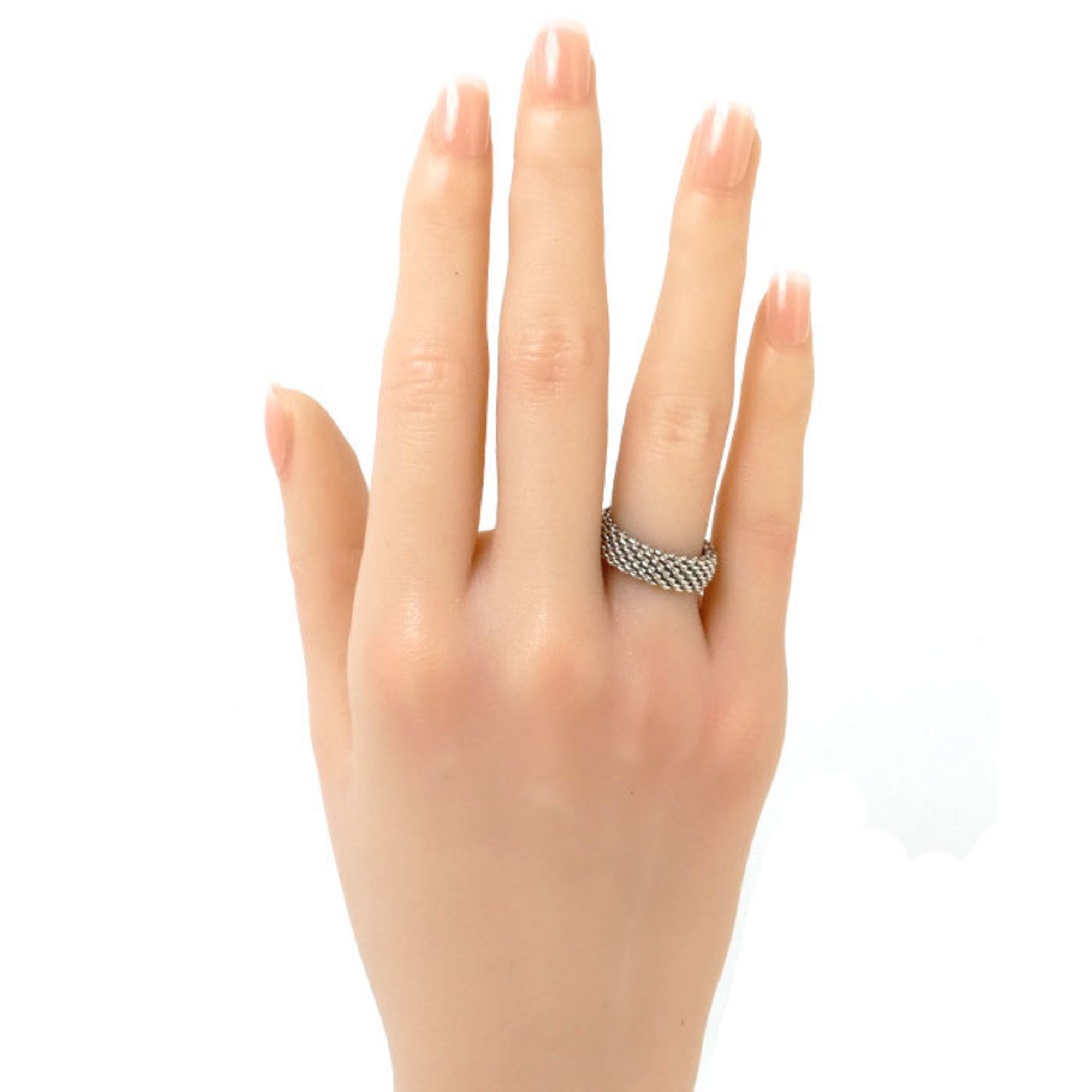 TIFFANY&Co. Tiffany K18WG White Gold Somerset Ring No. 9 4.8g Women's