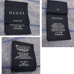 Gucci muffler wool men's women's blue striped pattern 30cm x 180cm GUCCI