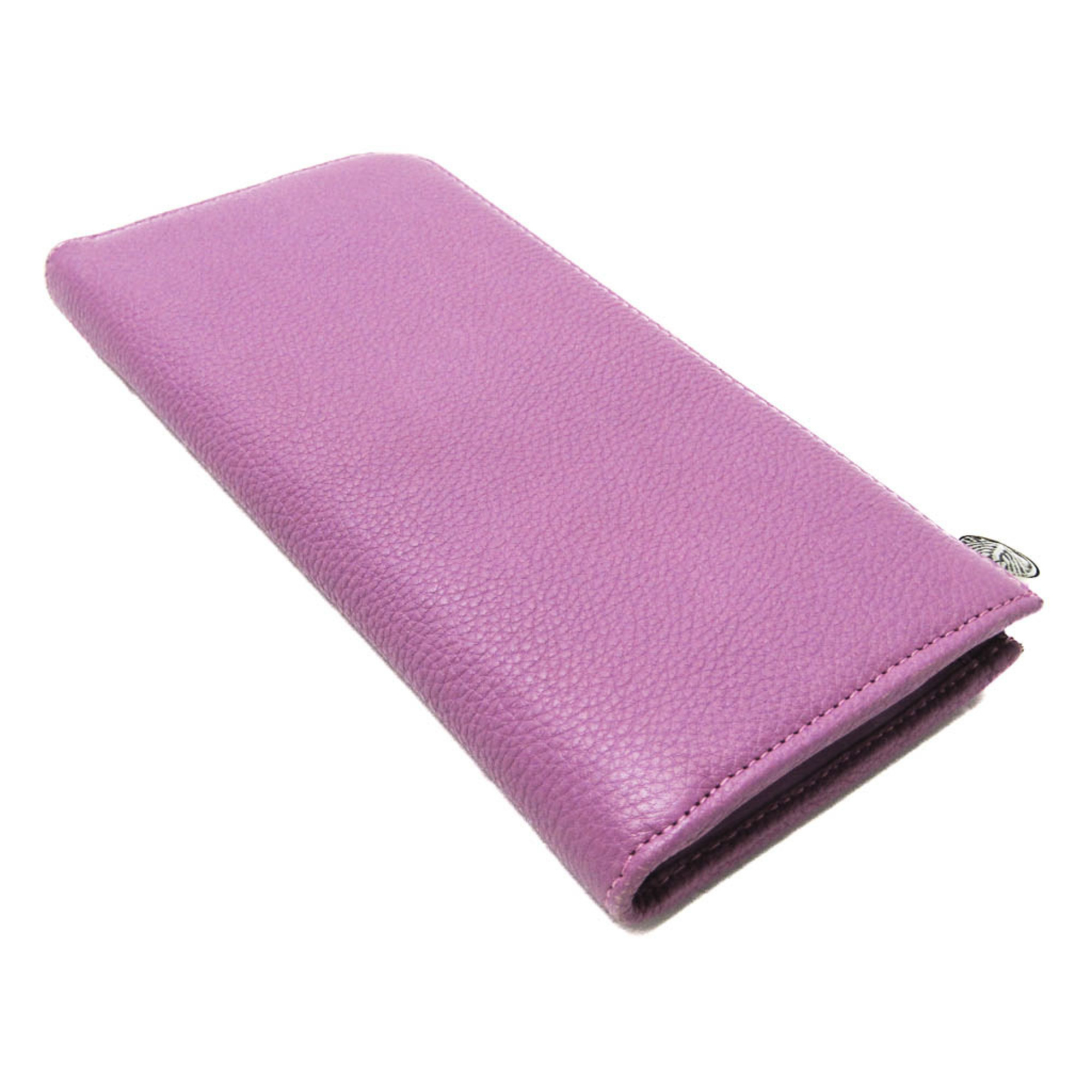 Bvlgari Monete Women's Leather Long Wallet (bi-fold) Light Purple