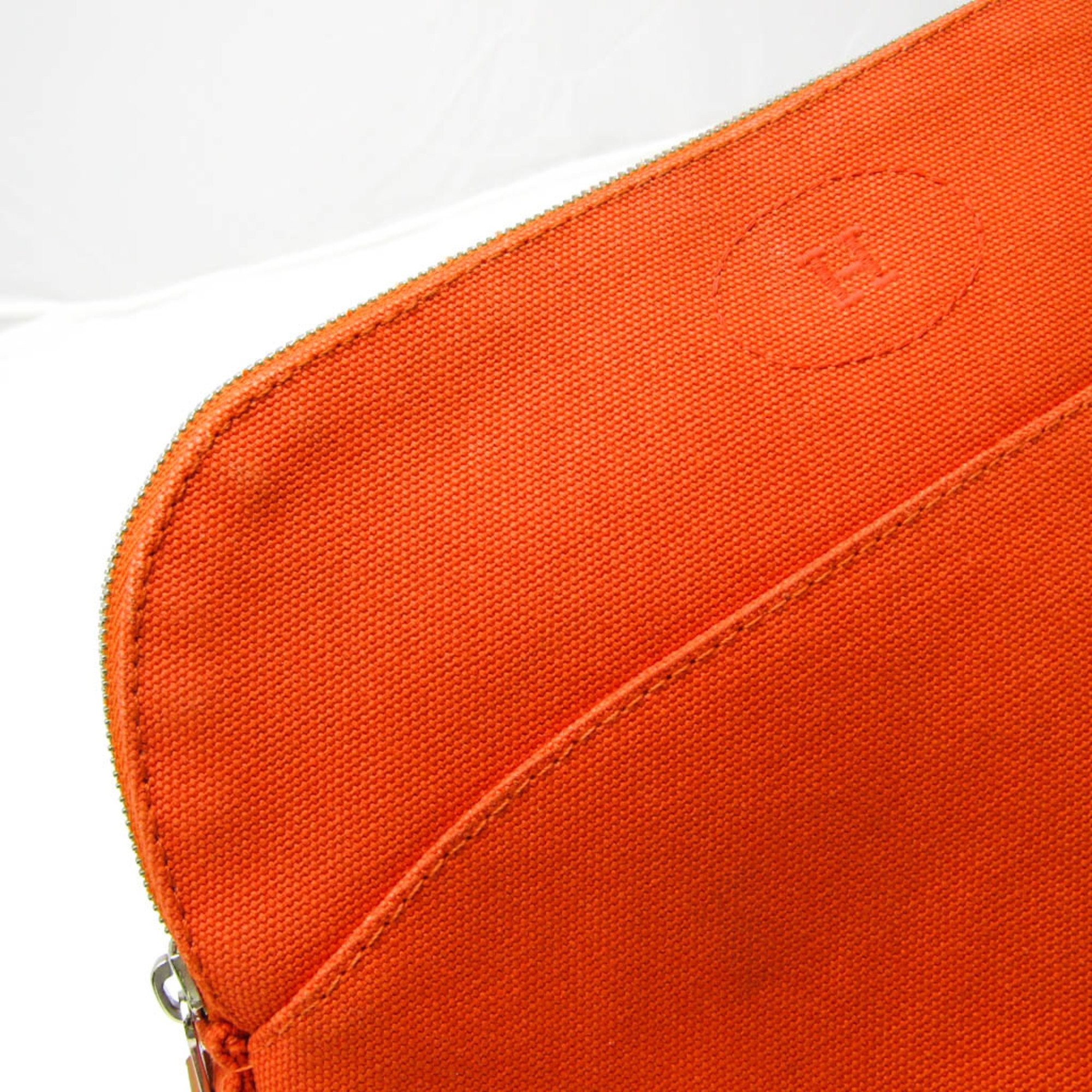 Hermes Bolide MM 103774M Women's Cotton,Leather Pouch Orange