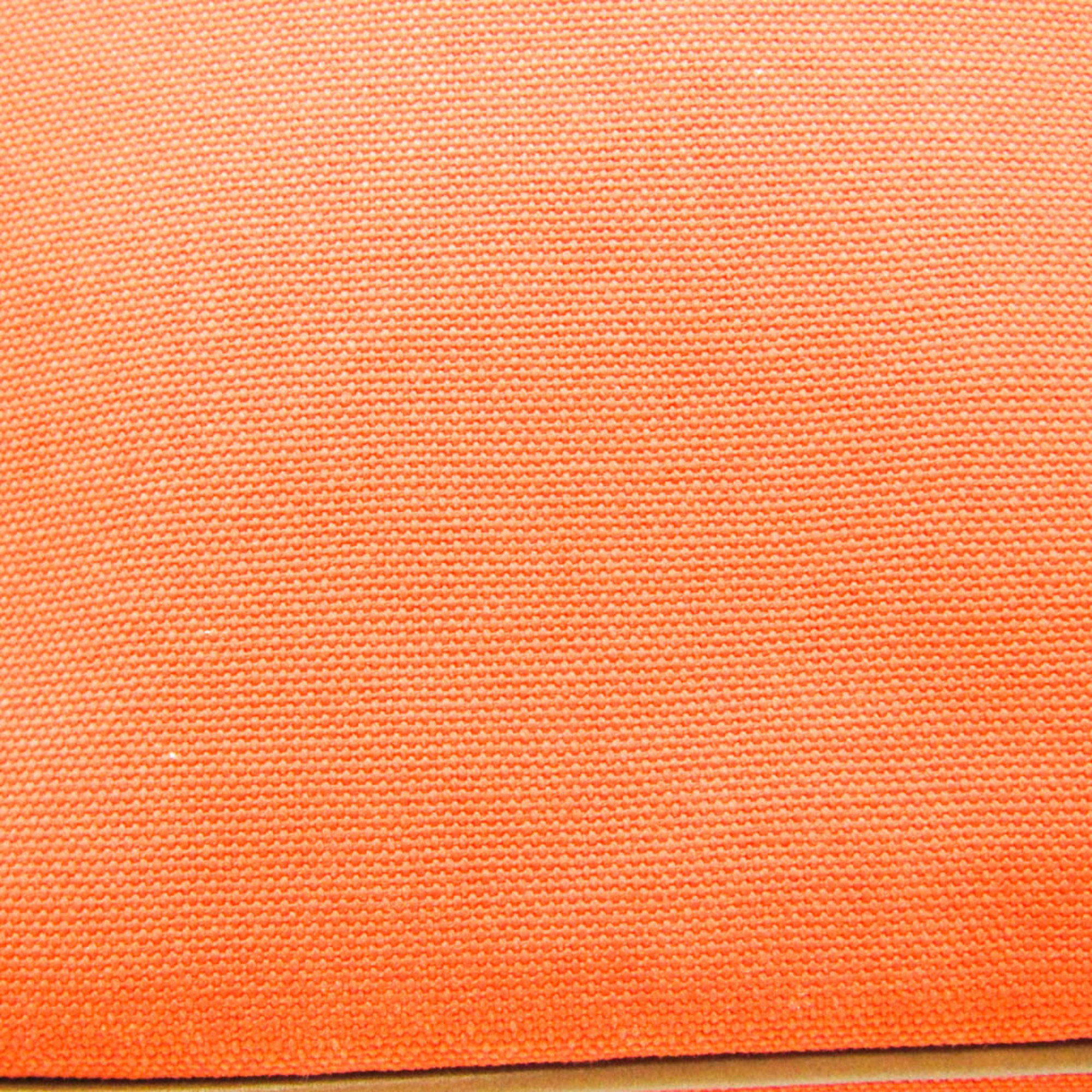 Hermes Bolide MM 103774M Women's Cotton,Leather Pouch Orange