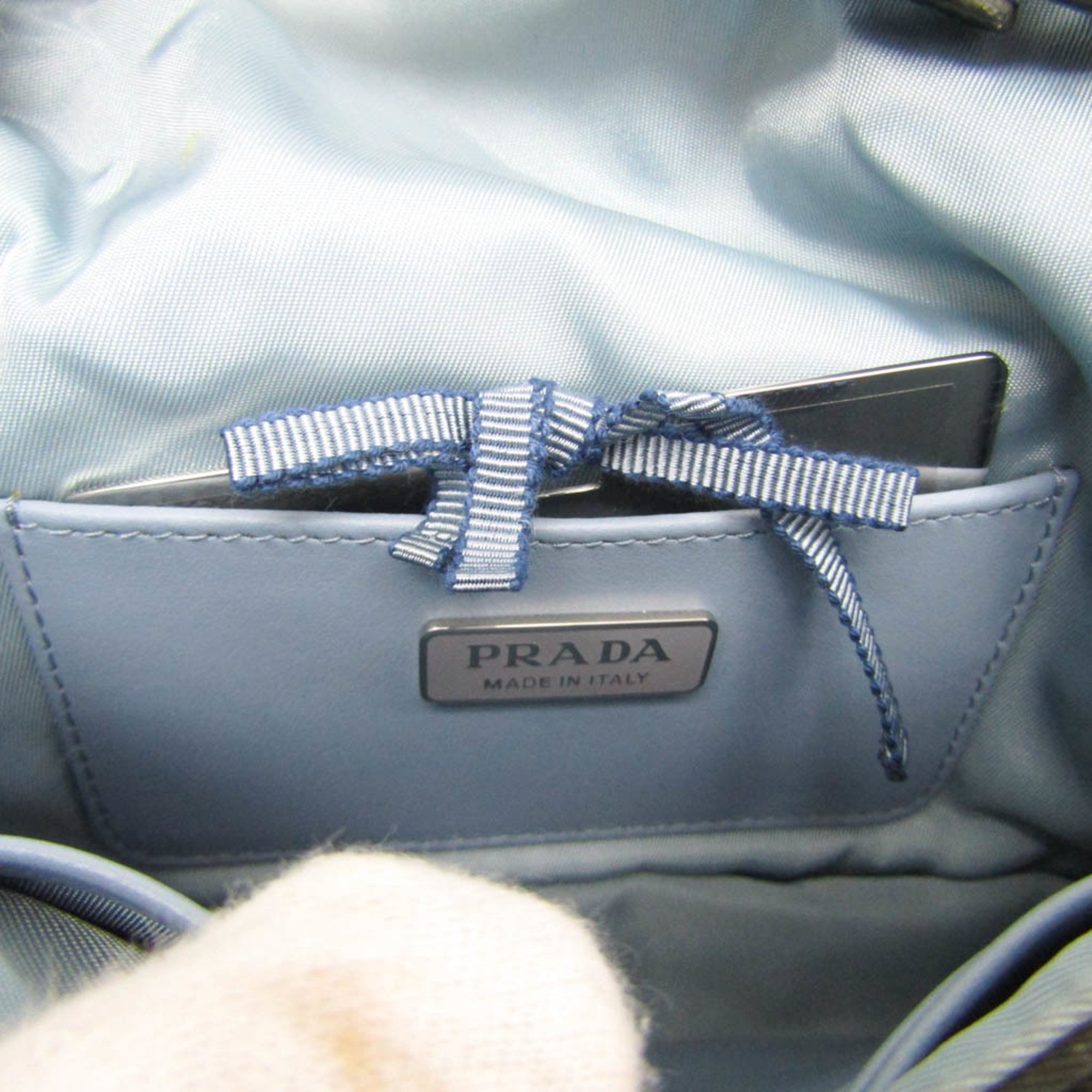 Prada Women's Leather,Nylon Shoulder Bag Dark Khaki