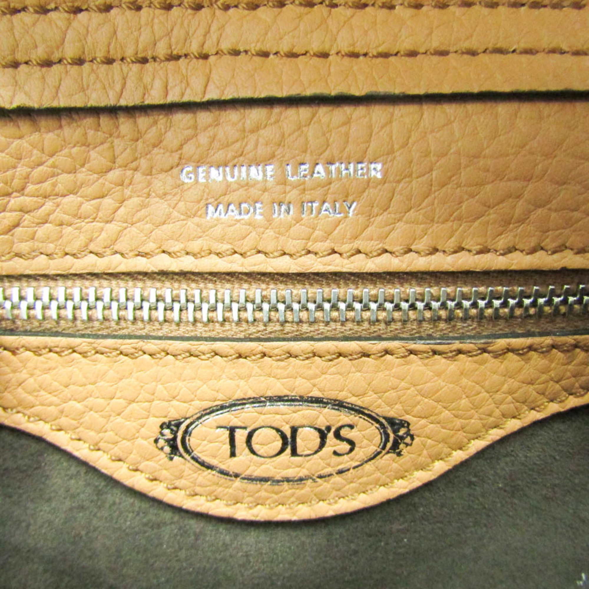 Tod's WAVE MINI Women's Leather Backpack,Handbag Camel