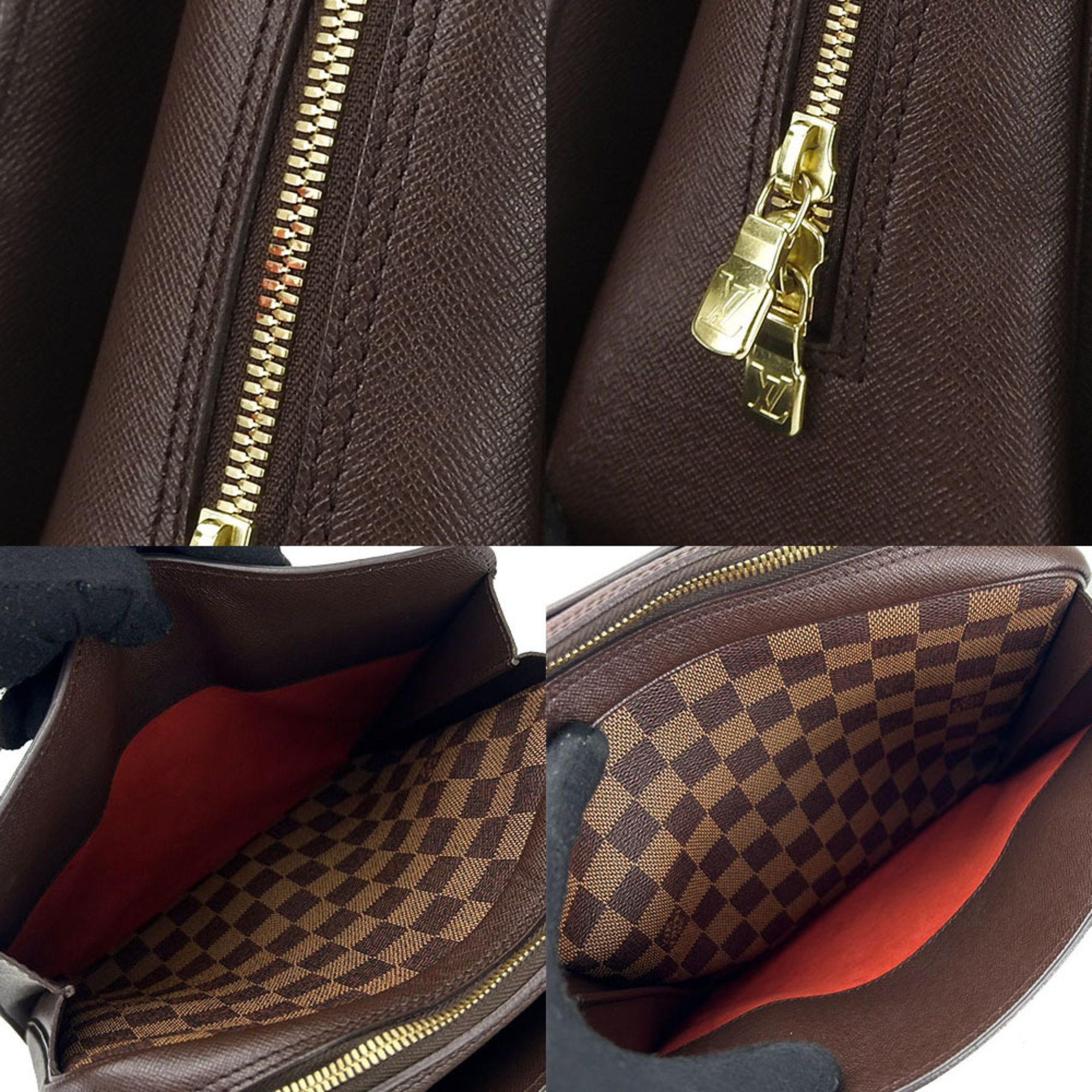 Louis Vuitton Handbag Triana N51155 Damier Ebene Leather Women's LV LOUIS VUITTON hand bag leather pvc