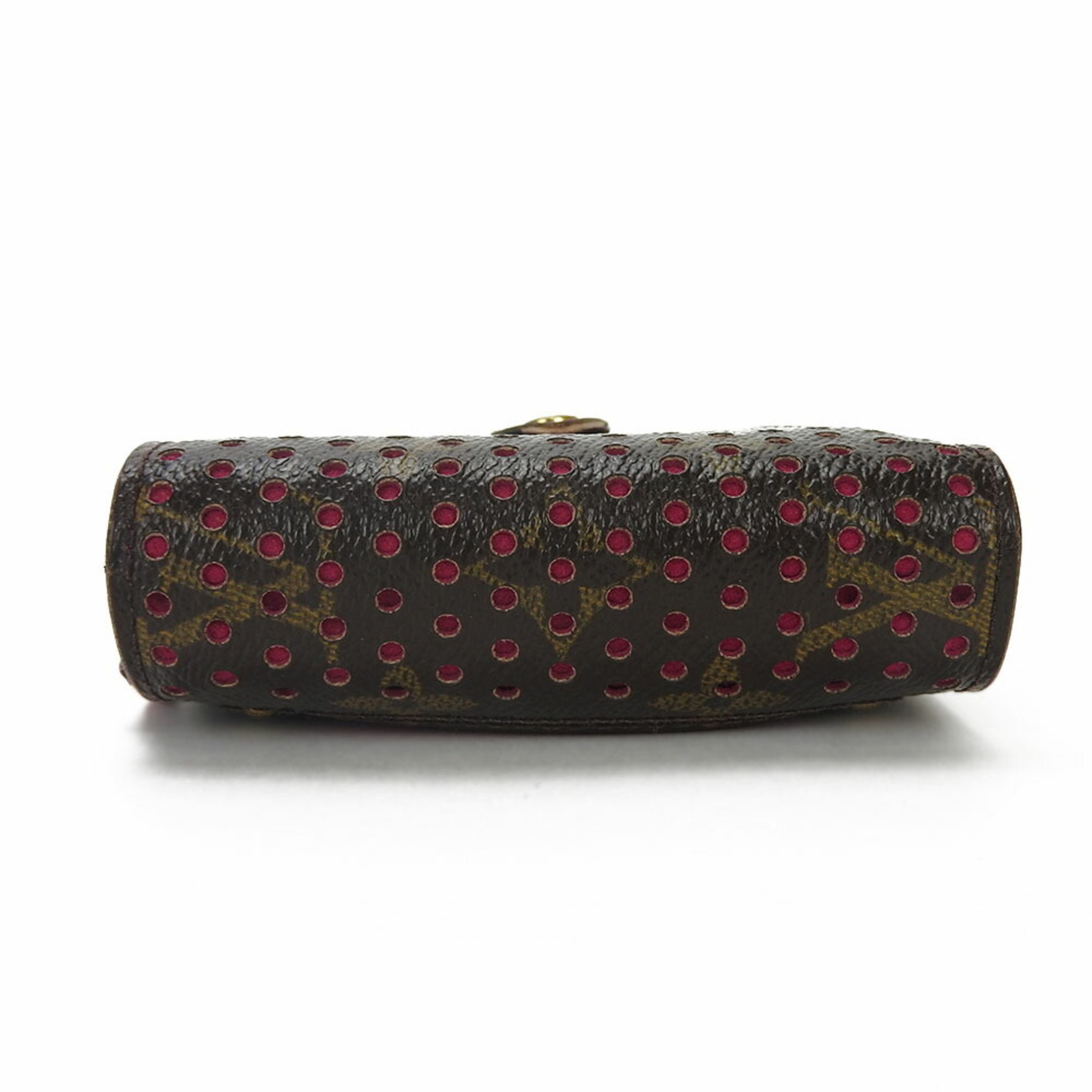 LOUIS VUITTON Wallet Compact Zip Monogram Perfo Fuchsia M95188 Women's LV Vuitton Magenta