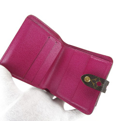 LOUIS VUITTON Wallet Compact Zip Monogram Perfo Fuchsia M95188 Women's LV Vuitton Magenta